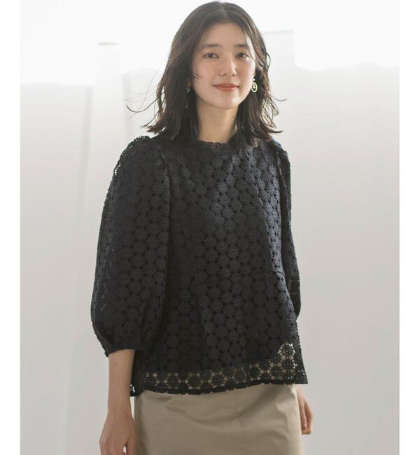 組曲「【WEB限定】フラワーレース ペプラムトップス」|Tシャツ・カットソー|