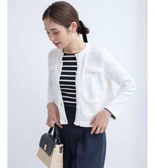 組曲「ミニブークレーツイードニットジャケット」|テーラードジャケット|