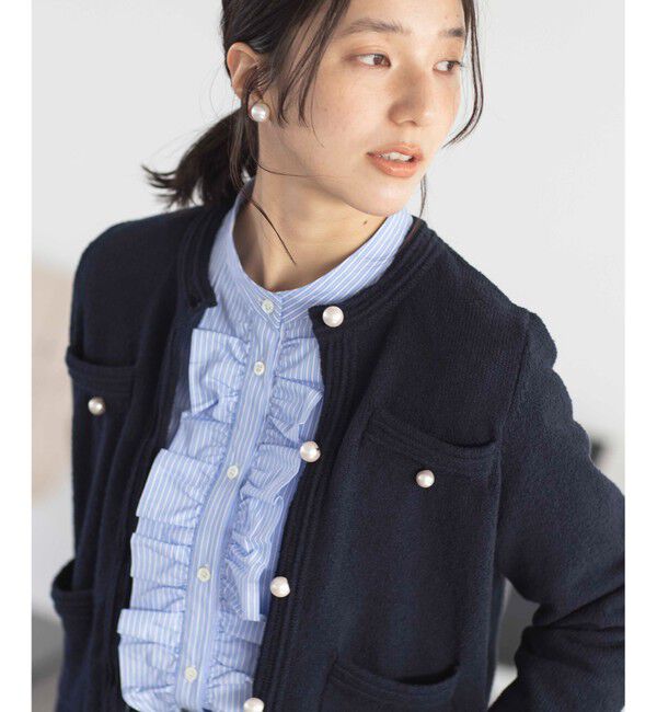 組曲「ミニブークレーツイードニットジャケット」|テーラードジャケット|