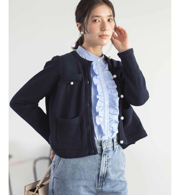 組曲「ミニブークレーツイードニットジャケット」|テーラードジャケット|