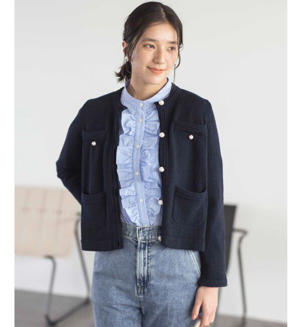 組曲「ミニブークレーツイードニットジャケット」|テーラードジャケット|