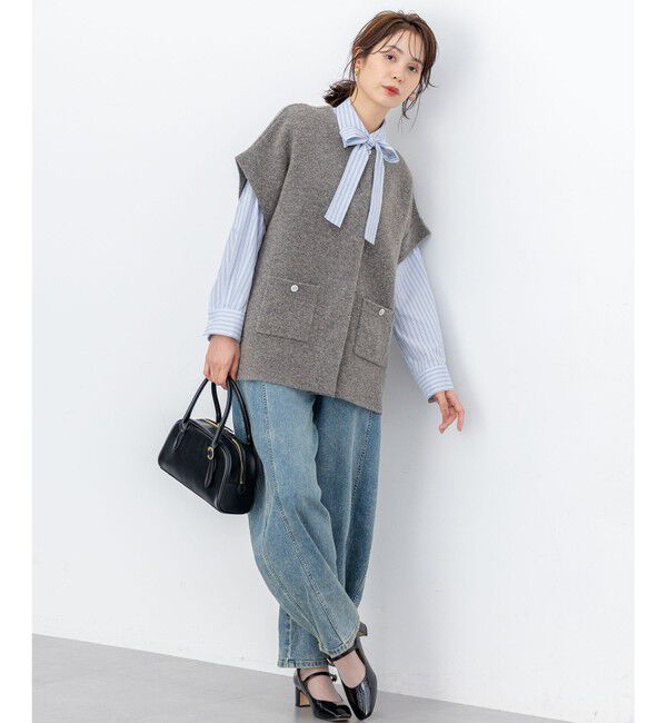 組曲「【加藤ローサさん着用】コットンタッチシャーティングボウタイ付き シャツ」|シャツ・ブラウス|