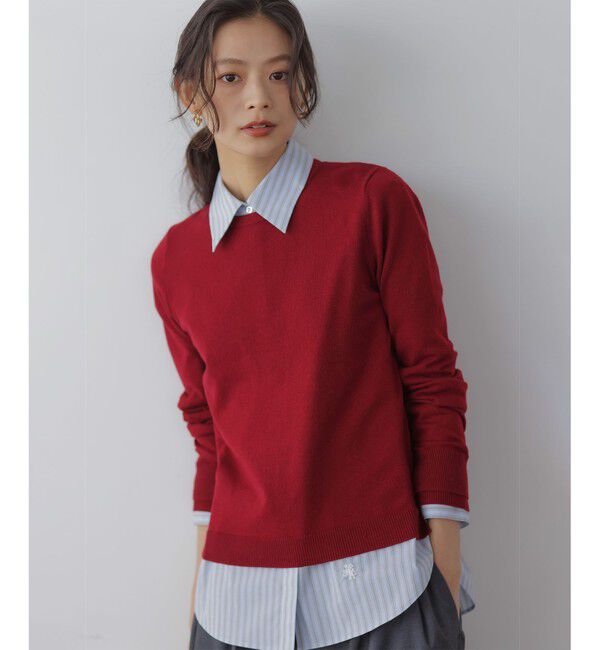 組曲「【加藤ローサさん着用】コットンタッチシャーティングボウタイ付き シャツ」|シャツ・ブラウス|