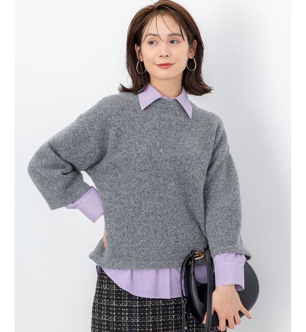 組曲「【加藤ローサさん着用】コットンタッチシャーティングボウタイ付き シャツ」|シャツ・ブラウス|