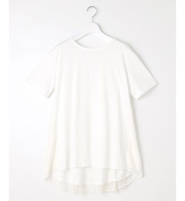 自由区「【WEB限定・洗える・XSサイズあり】レースコンビ カットソー」|Tシャツ・カットソー|