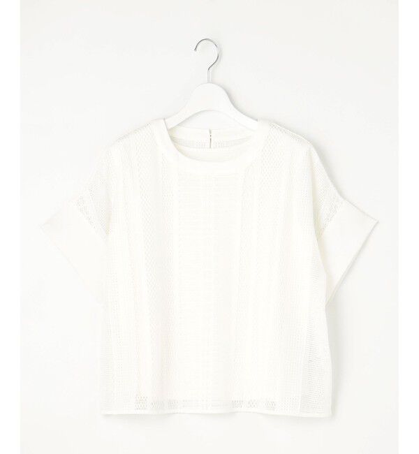 自由区「【洗える】レースエッジ Tシャツ&タンクトップセット トップス」|Tシャツ・カットソー|