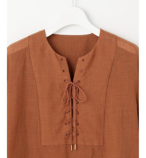 自由区「【カタログ掲載・接触冷感・洗える】ラミーローンプルオーバー ブラウス」|シャツ・ブラウス|