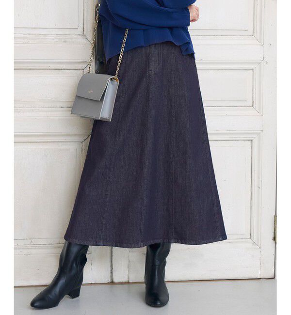 自由区「【洗える】ウスカルデニム スカート」|スカート|インディゴ