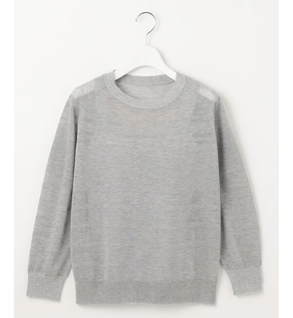 自由区「【ワコールコラボ】【洗える】シアーボーダー ニット」|ニット・セーター|グレー