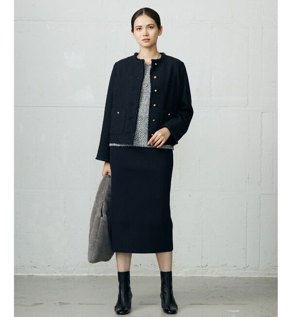 自由区「【カタログ掲載】ラメファンシーツイードニット ベスト」|ベスト・ジレ|