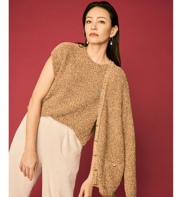 自由区「【カタログ掲載】ラメファンシーツイードニット ベスト」|ベスト・ジレ|