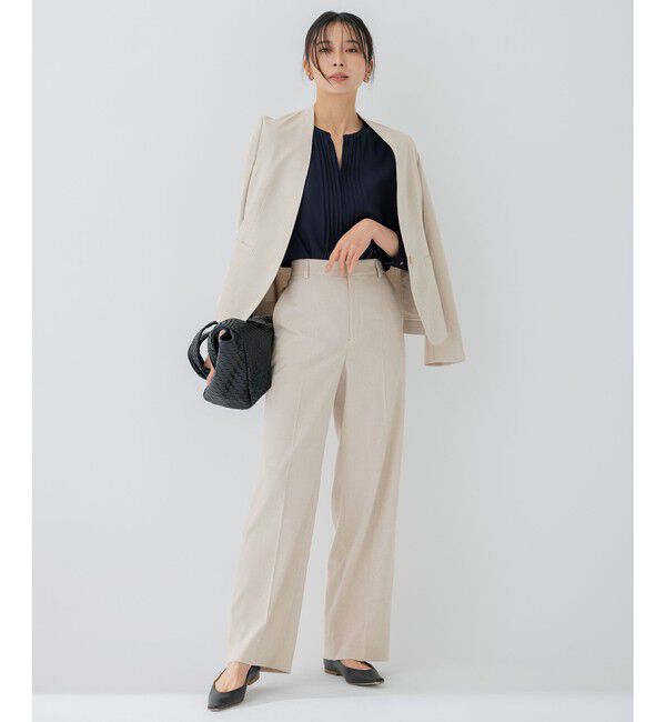 23区「【セットアップ対応/洗える】アイアスマットストレッチ ノーカラー ジャケット」|ノーカラージャケット|