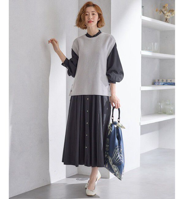 23区「【新色追加/洗える】ヴィンテージライトタフタ ブザム ワンピース」|ワンピース|