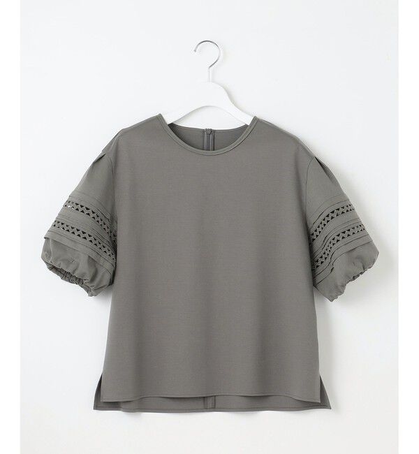 23区「【洗える】アイレットジャージー パフスリーブ カットソー」|Tシャツ・カットソー|