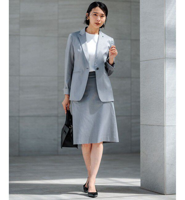 23区「【セットアップ対応/洗える】グロッシーコットンシャンブレー テーラード ジャケット」|テーラードジャケット|