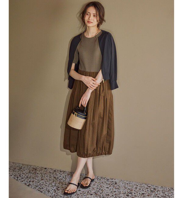 23区「【SLOW/一部店舗限定】コットンローンウェーブ バルーン ワンピース」|ワンピース|