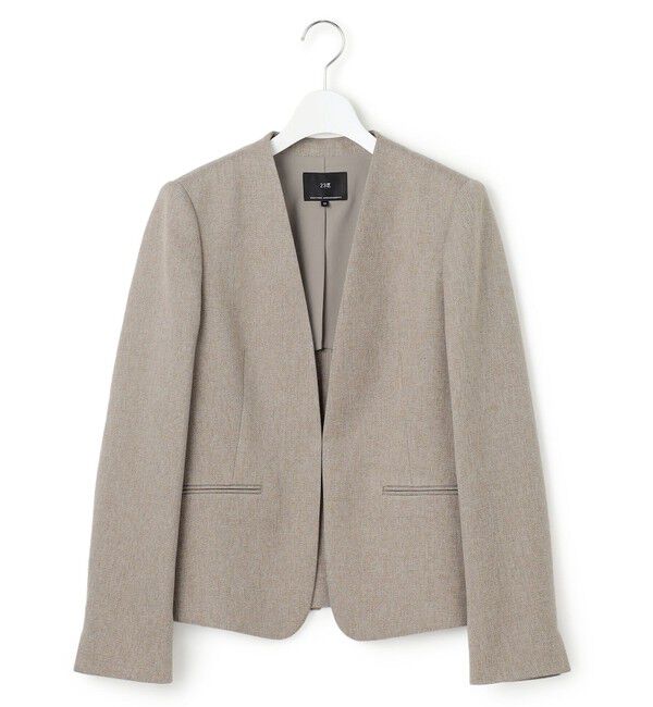 23区「【洗える】ウールライクカルゼ ノーカラージャケット」|ノーカラージャケット|