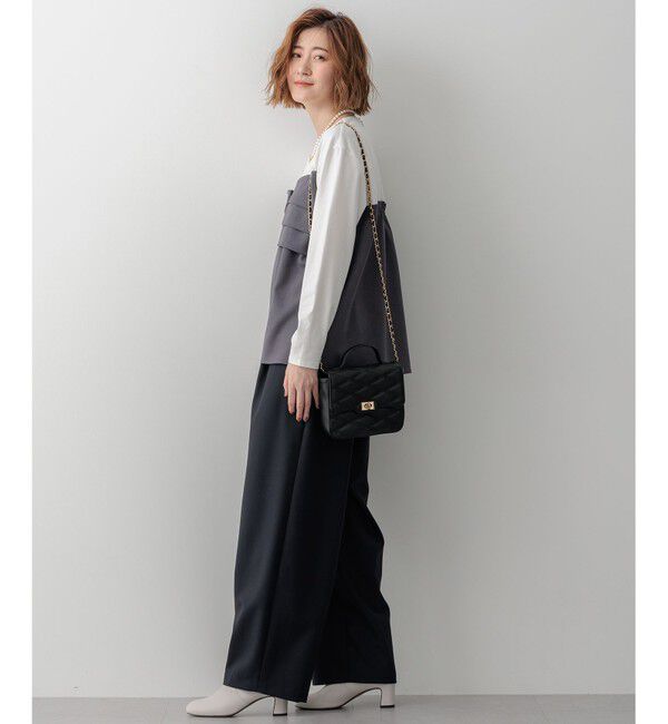 23区「【洗える】ウールライクビスチェコンビ デザイン カットソー」|Tシャツ・カットソー|