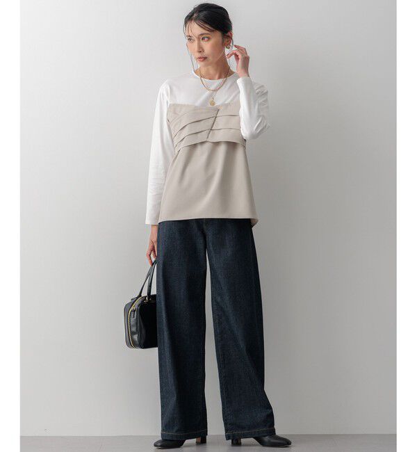 23区「【洗える】ウールライクビスチェコンビ デザイン カットソー」|Tシャツ・カットソー|