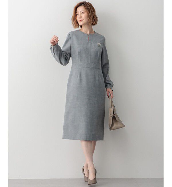 23区「【洗える】ウールミックスジョーゼット ワンピース」|ワンピース|