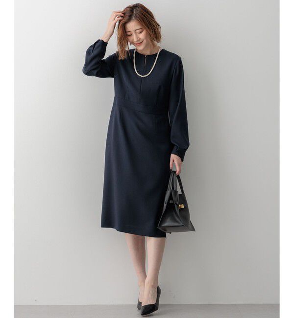 23区「【洗える】ウールミックスジョーゼット ワンピース」|ワンピース|