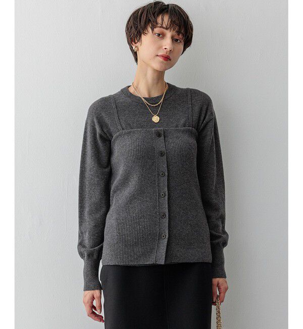 23区「【洗える】レイヤードビスチェ ニット」|ニット・セーター|グレー系