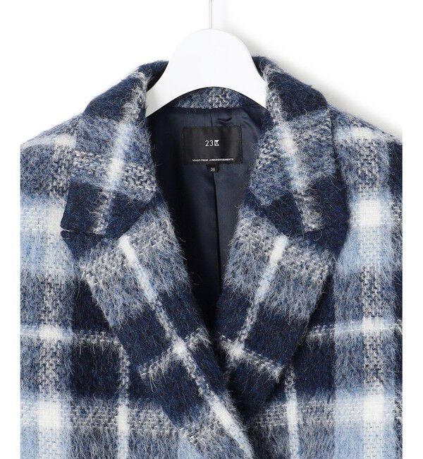 23区「【一部店舗限定】アルパカシャギーチェック コート」|ピーコート|