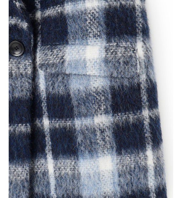 23区「【一部店舗限定】アルパカシャギーチェック コート」|ピーコート|