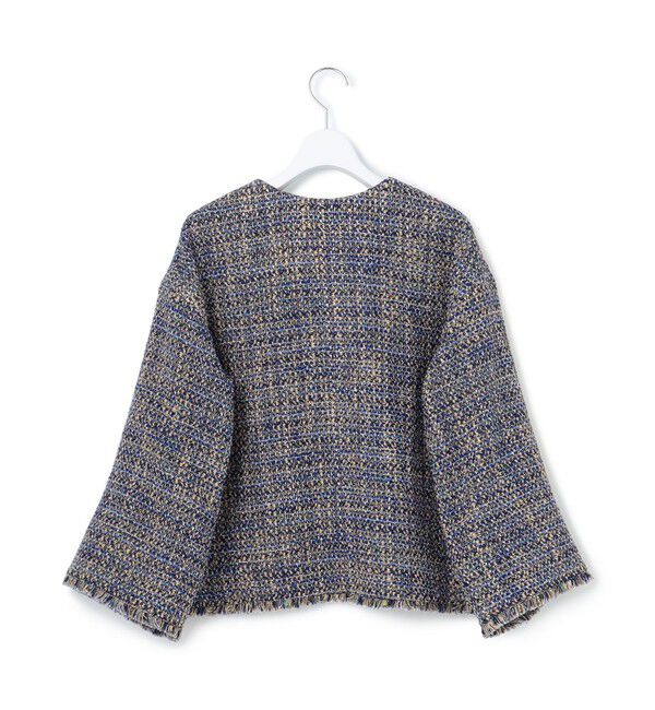 23区「GIOLICA ノーカラー ツイード ジャケット」|ノーカラージャケット|