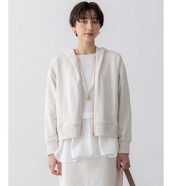 23区「【VERY3月号掲載/洗える】コットンテリー ジップアップ フーディー」|パーカー|アイボリー系