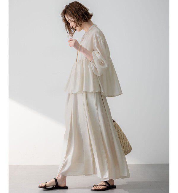 23区「【WEB&一部店舗限定カラーあり】ソフトオーガンジー ボリューム ブラウス」|シャツ・ブラウス|