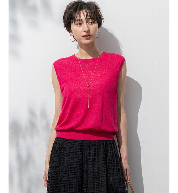 23区「【洗える】ピュアリネンハイゲージ ノースリーブ ニット」|ニット・セーター|ﾏｾﾞﾝﾀﾋ