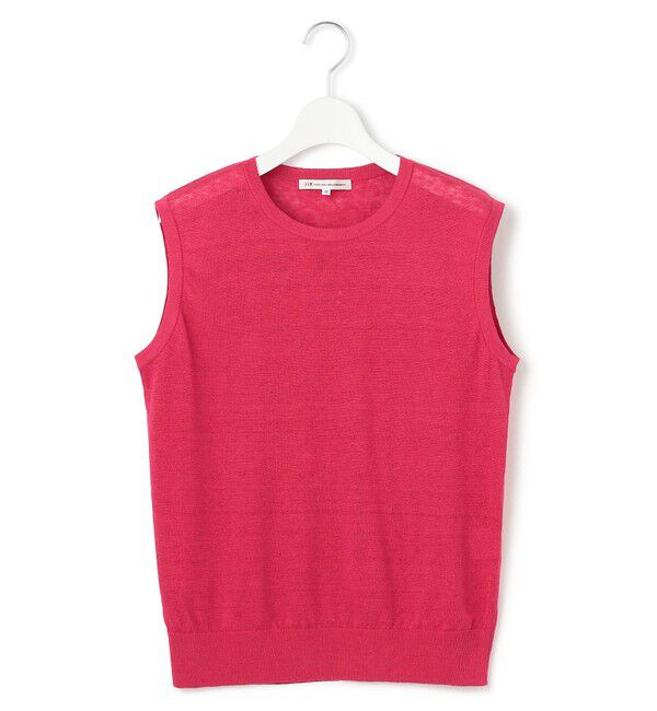 23区「【洗える】ピュアリネンハイゲージ ノースリーブ ニット」|ニット・セーター|