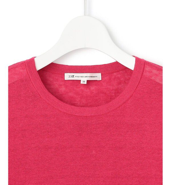 23区「【洗える】ピュアリネンハイゲージ ノースリーブ ニット」|ニット・セーター|