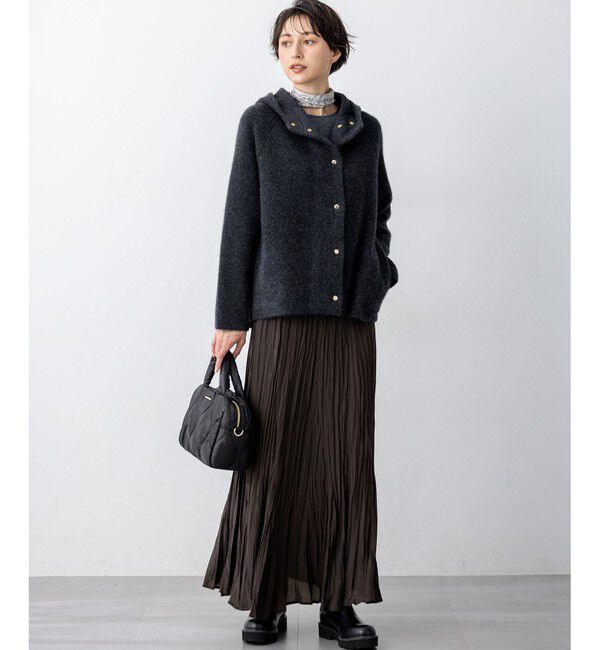 23区「【VERY掲載】ラクーンブレンドダブルフェイス ニット フーディー」|カーディガン|