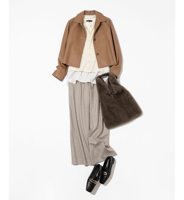 23区「【洗える】ハイカウントフラノ ドロスト ワイド パンツ」|その他|