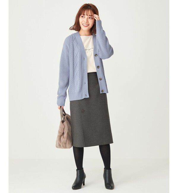 any SiS「【洗える】スフレケーブルミックス カーディガン」|カーディガン|