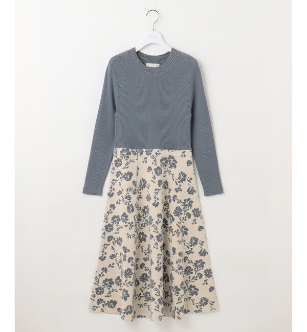 ANY SIS「【美人百花掲載】フラワージャガードニット ワンピース」|ドレス|