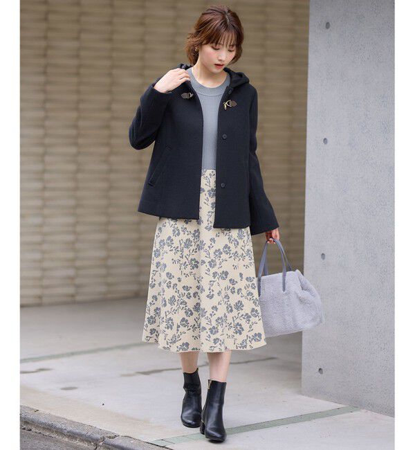 ANY SIS「【美人百花掲載】フラワージャガードニット ワンピース」|ドレス|