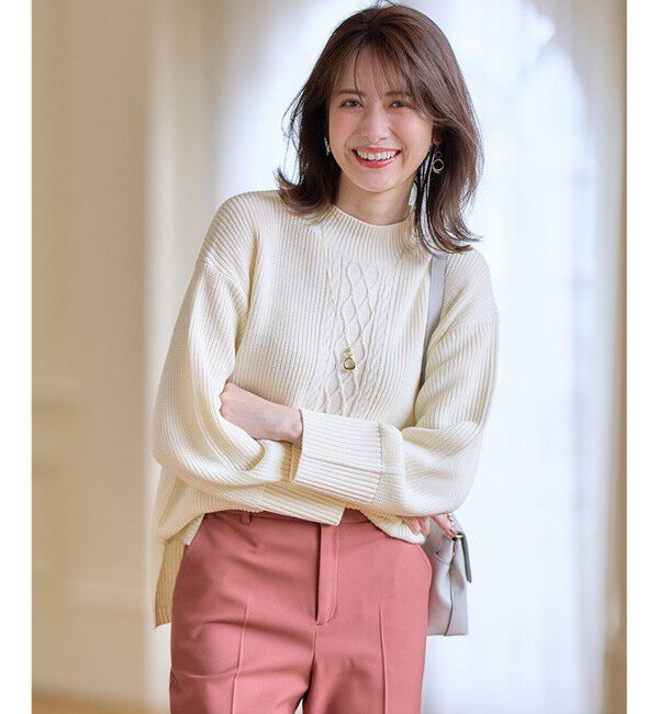 ANY SIS「【洗える】スフレアランパターン ニット」|ニット・セーター|アイボリー
