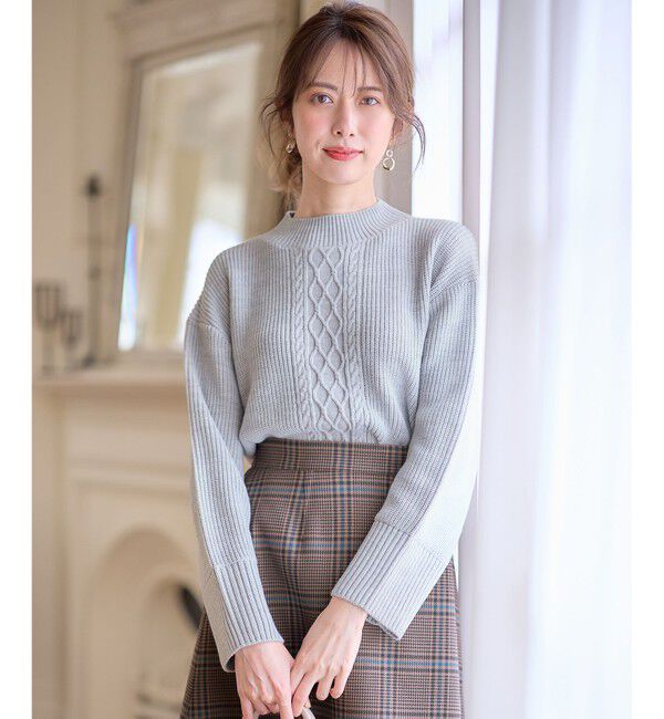 ANY SIS「【洗える】スフレアランパターン ニット」|ニット・セーター|ライトグレー