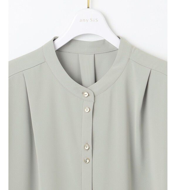 any SiS「【洗える】ダブルボタンフレンチスリーブ ブラウス」|シャツ・ブラウス|