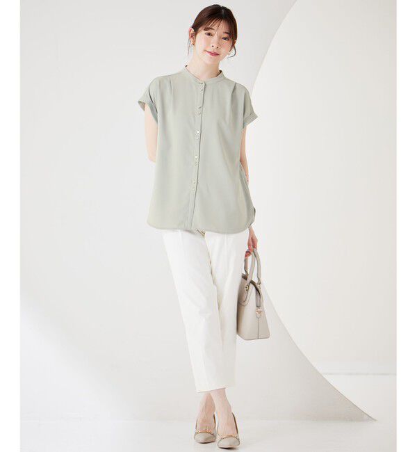 any SiS「【洗える】ダブルボタンフレンチスリーブ ブラウス」|シャツ・ブラウス|