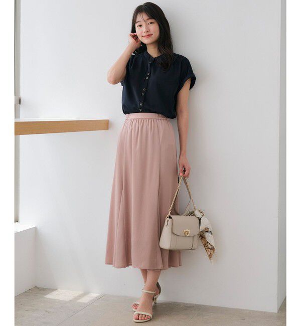 any SiS「【洗える】ダブルボタンフレンチスリーブ ブラウス」|シャツ・ブラウス|