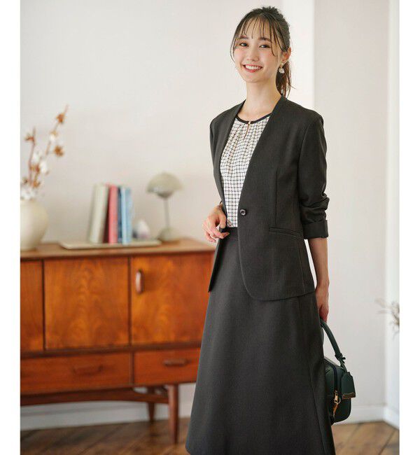 ANY SIS「【セットアップ対応】ビューティーツイルストレッチ ジャケット」|ノーカラージャケット|