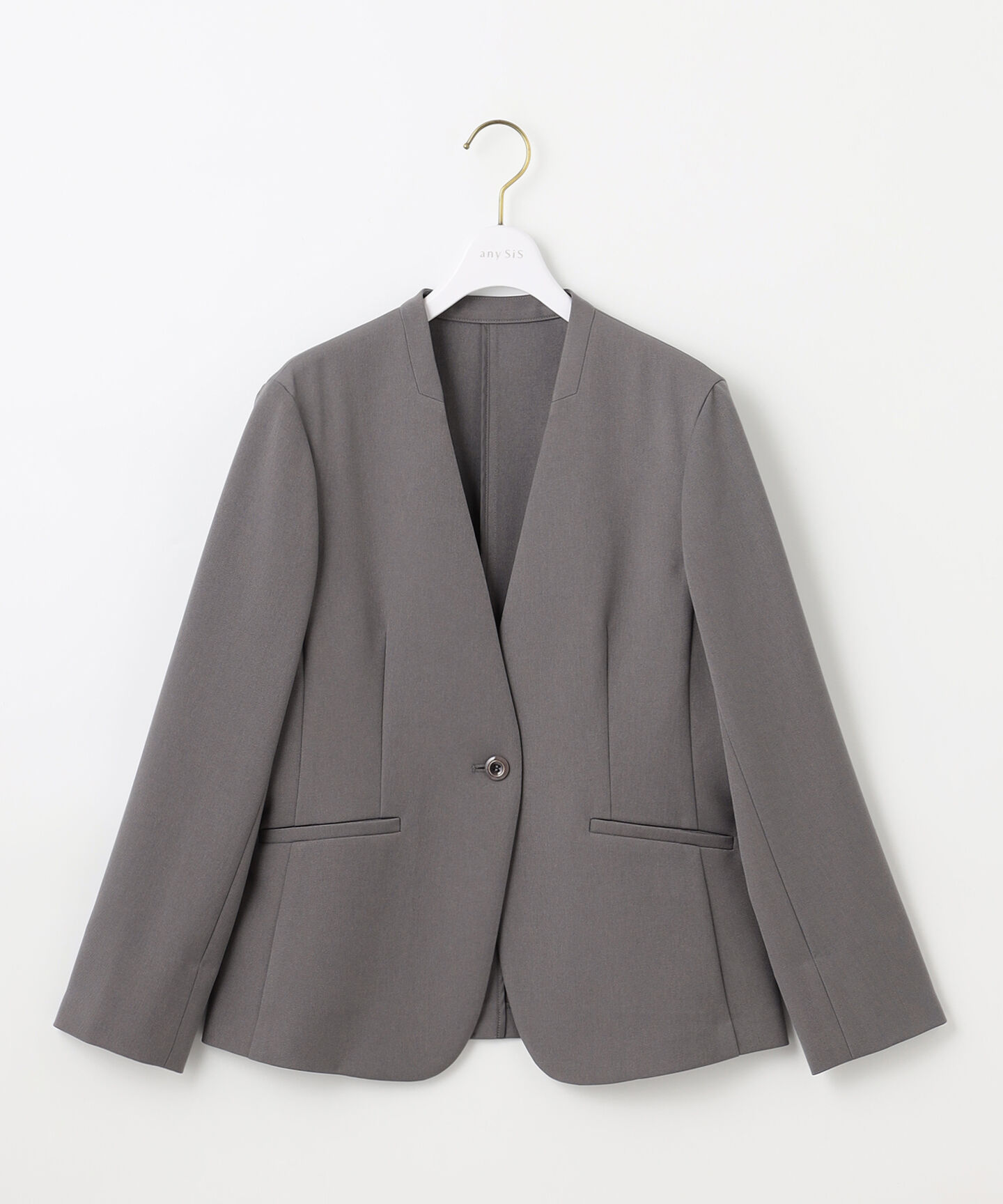 ANY SIS「【セットアップ対応】ビューティーツイルストレッチ ジャケット」|ノーカラージャケット|