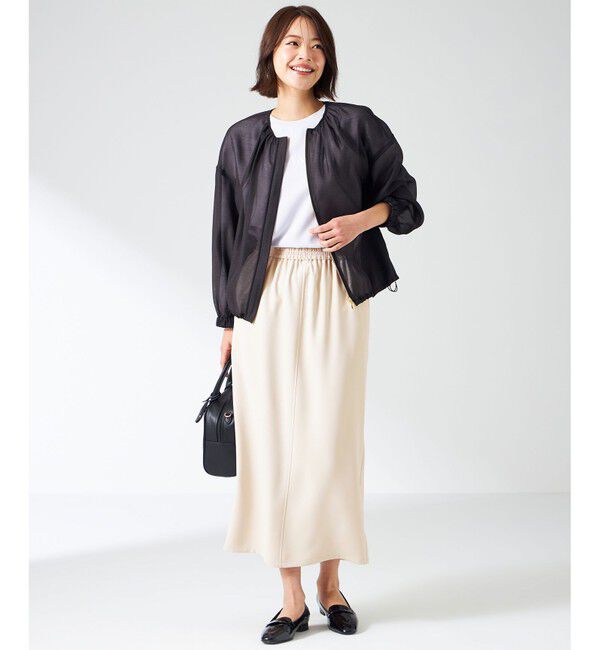 ANY SIS「【洗える】2wayストレッチジョーゼットロゴ ロンT」|Tシャツ・カットソー|