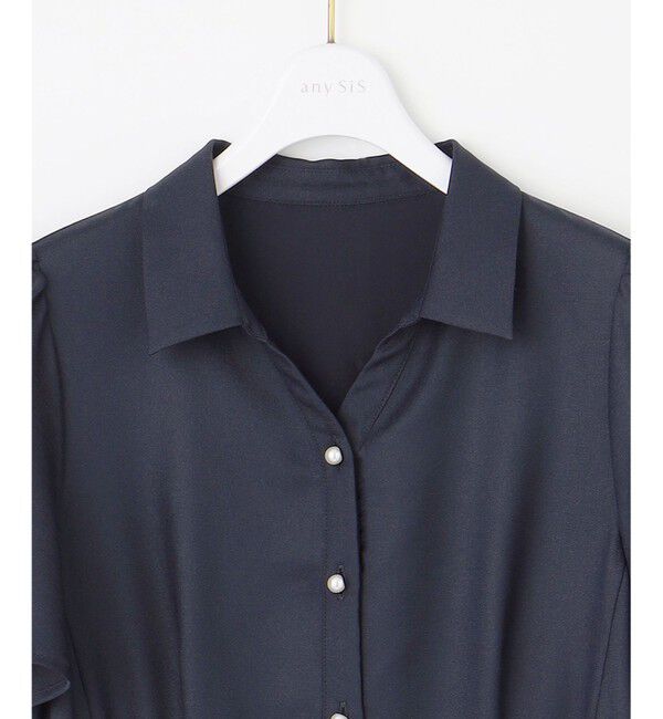 ANY SIS「【接触冷感・UVカット・速乾】スムージーポリエステル シャツワンピース」|ワンピース|