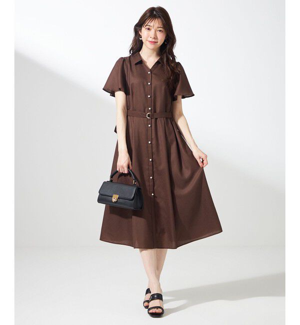 ANY SIS「【接触冷感・UVカット・速乾】スムージーポリエステル シャツワンピース」|ワンピース|【WEB限定】ﾌ