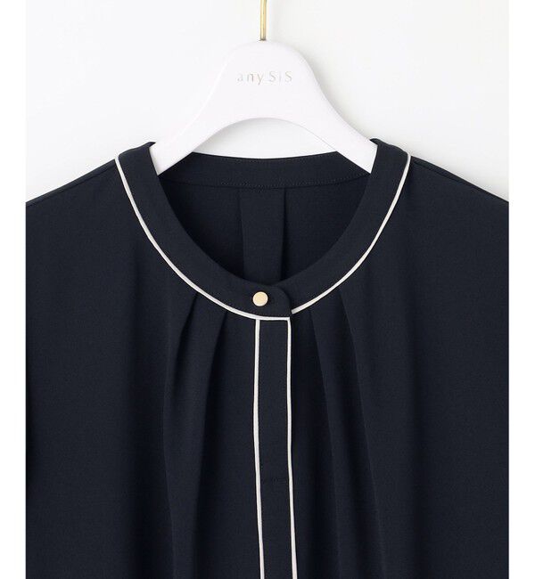 ANY SIS「フロントタックバイカラー ブラウス」|シャツ・ブラウス|